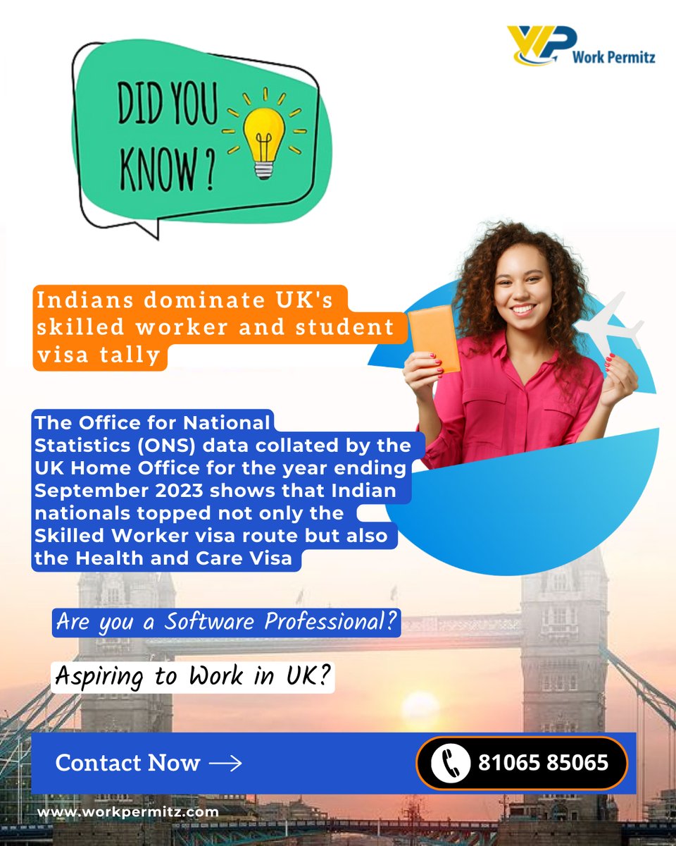 workpermitz's tweet image. ✅Are you software professional?
✅Looking to build your career in the UK?
Work &amp;amp; Settle in UK, Achieve your Career goals with @Workpermitz
Contact or WhatsApp @ +91 81065 85065
smpl.is/8fp0f
#ukworkpermit #uk