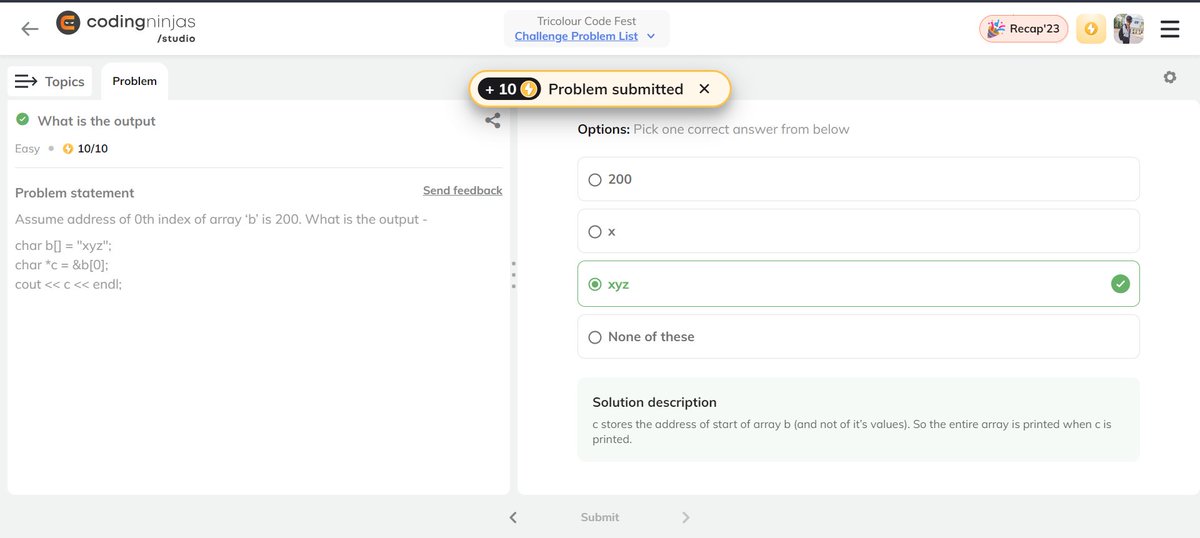 Coder_Shelby_7's tweet photo. Completed #Day3 from #24DaysOfCode - 𝐓𝐫𝐢𝐜𝐨𝐥𝐨𝐮𝐫 𝐂𝐨𝐝𝐞 𝐅𝐞𝐬𝐭 _ @CodingNinjasOff
Excited to grap some good practise over technical knowledge ....   #buildinpublic #ProblemSolving #100DaysOfCode https://t.co/uGcZYeCf2W
