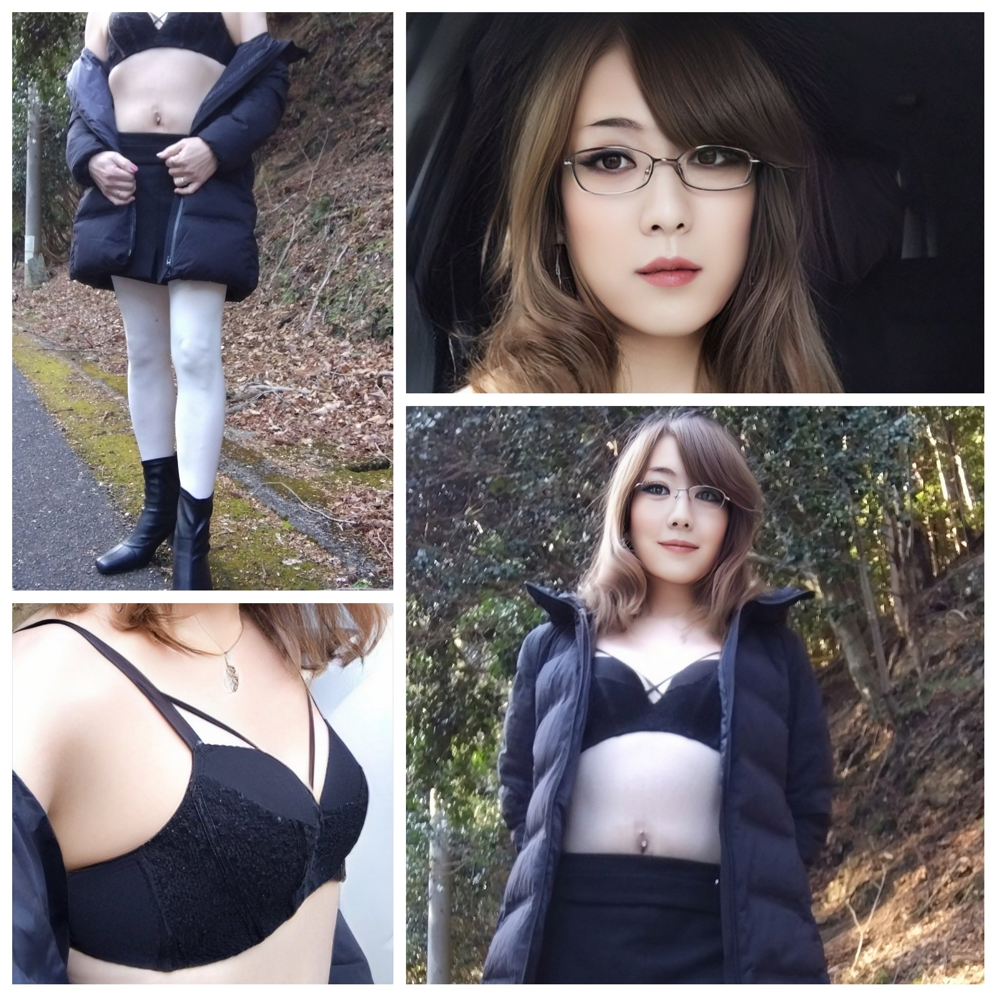 熟女屋外露出投稿画像 