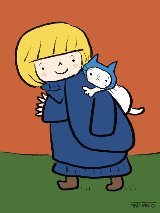 陽だまりみたいな笑顔。                #絵 #イラスト #猫 #ネコ 
