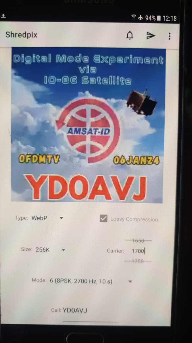 Jutahariadi's tweet photo. We do test transmitting images with V/U FM Voice via IO-86 Satellite using the OFDM mode (Shredpix-Encode COFDMTV). 2 images sent by YD0AVJ & me, successfully decoded by @yonoa .
Nice experiments, but still need to try for decoding well.
#DIGIMODE #OFDM #IO86 #LAPANA2 @AmsatId https://t.co/6JXXdpYf05