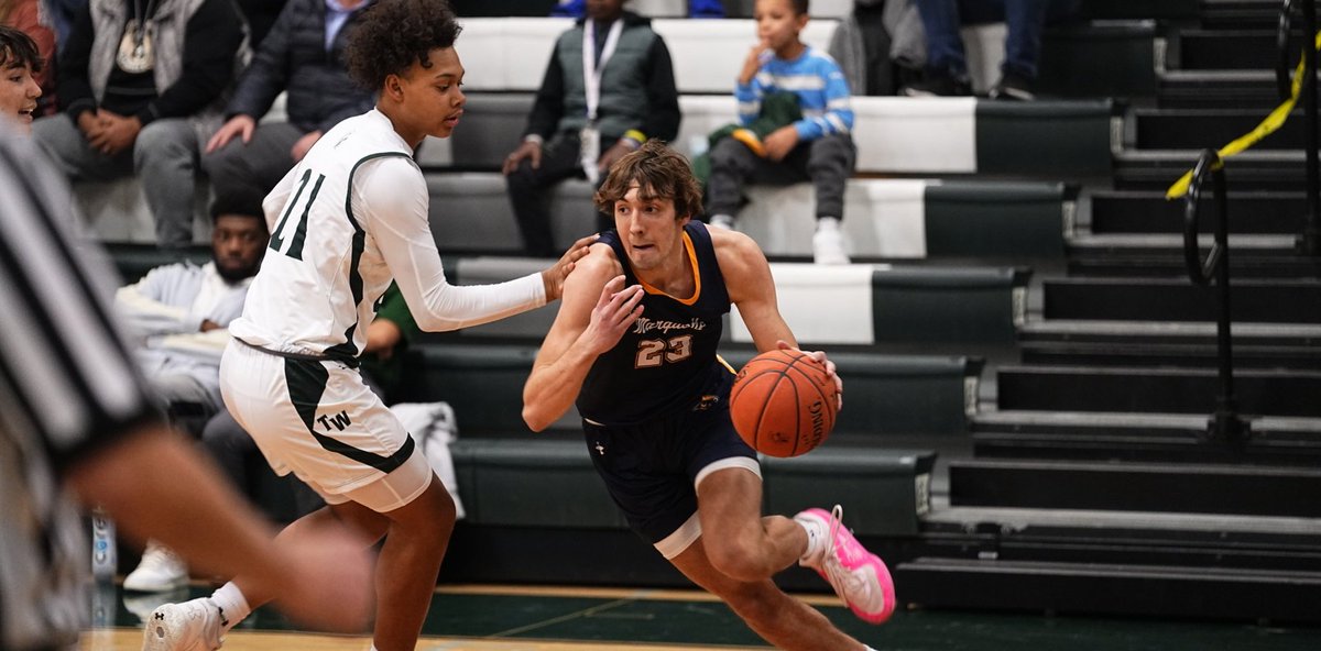 St. Thomas commit Nolan Minessale is gonna get 20 plus points tonight but I also have him with 5 assists.

Doing a terrific job of slashing, drawing defenders, and feeding these hot hands.

#wisbb