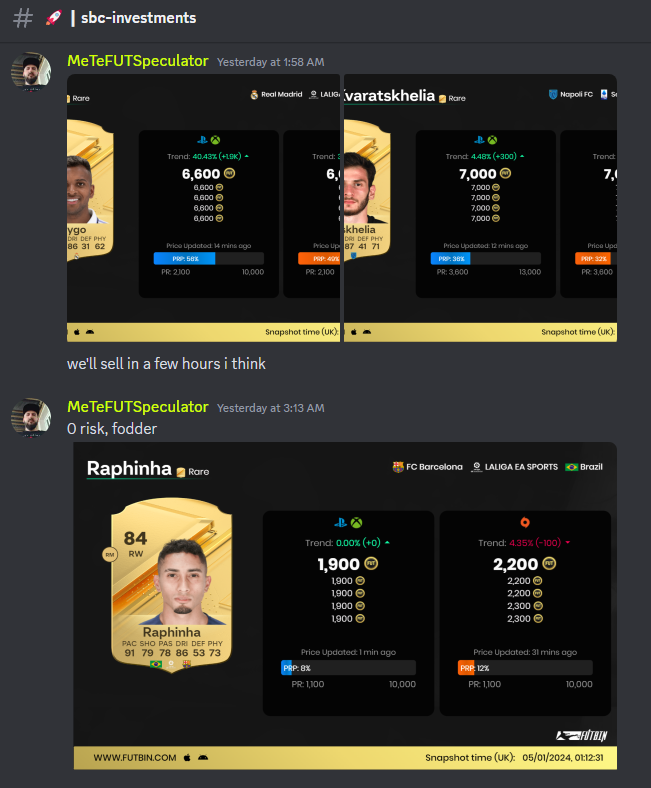 FUTScalpers's tweet photo. Buy 👉 Sell 👉 Buy 👉 Sell 👉 Buy ❓

Finisher Evolution (RW) 😊

#EAFC #EAFC24 #FIFA24 #FUT #FUT24 #easportsfc #fifacoins #sbcsolutions #Finisher #EVO #Season https://t.co/GPhrVAHTqo