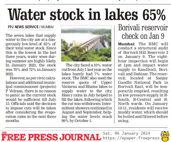 Mumbai Faces Water Shortage Concerns As Lakes Hit Lowest Levels In 2 Years; Decision On Water Cut Awaited. Lakes have just 65% water. freepressjournal.in/mumbai/mumbai-…