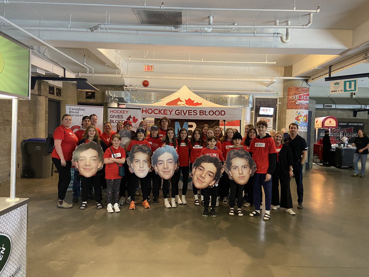 Come see us in the community corner to help Dylan and Emmitt reach their goal of raising $5000 in support of <a href="/CanadasLifeline/">Canadian Blood Services</a> ! 

<a href="/blazerhockey/">Kamloops Blazers</a> 🔥