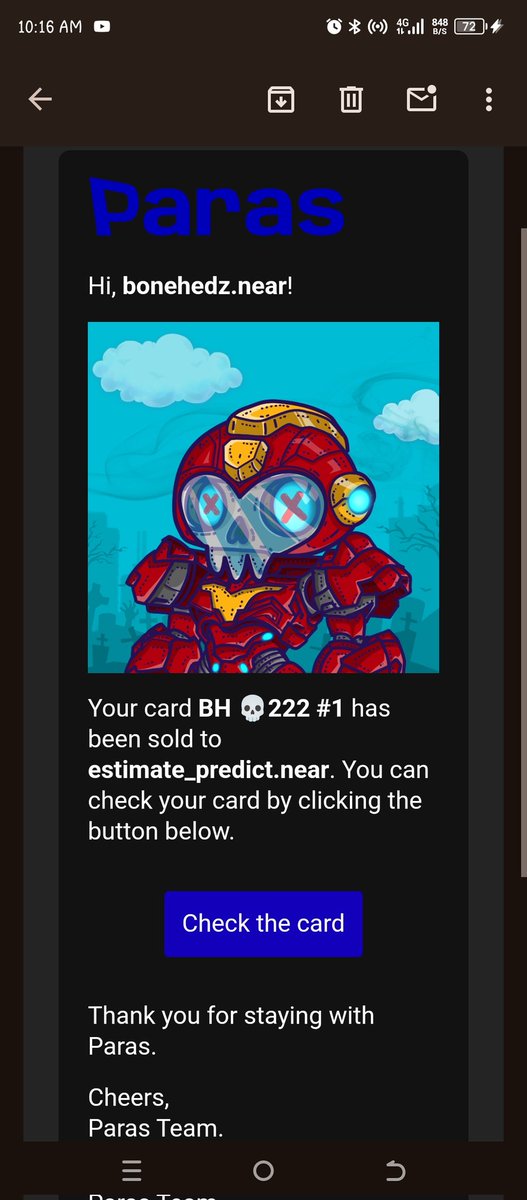 bonehedz_05's tweet photo. BH ๐222 sold to estimate_predict.near thank u so much๐๐
@NearNft @NEARProtocol
@filartistDAO @ParasHQ
#ParasHQ #NearProtocol #NEARnft #YearofTheDragon https://t.co/0QmlqqDnwZ