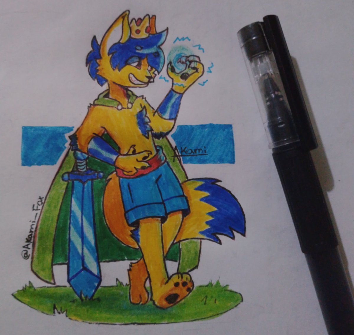 Akami_Fox's tweet photo. Tenía mucho tiempo sin dibujarlo 🧡💛👑

#CoMPaS https://t.co/k7vrvxHMpm