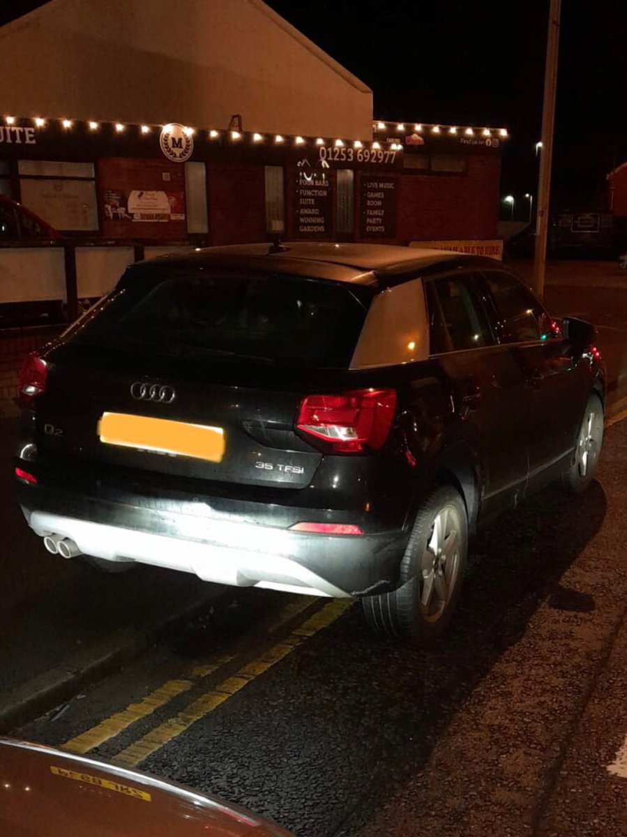 LancsRoadPolice's tweet photo. This Audi was involved in a Fail to Stop damage only collision on the M61! It was stopped in on Waterloo Road Blackpool. The driver was arrested for drink &amp; drugged driving and no insurance. Audi seized section 165. #T2RPU. #MN08. #HT57. https://t.co/MhKO7ZF7OV