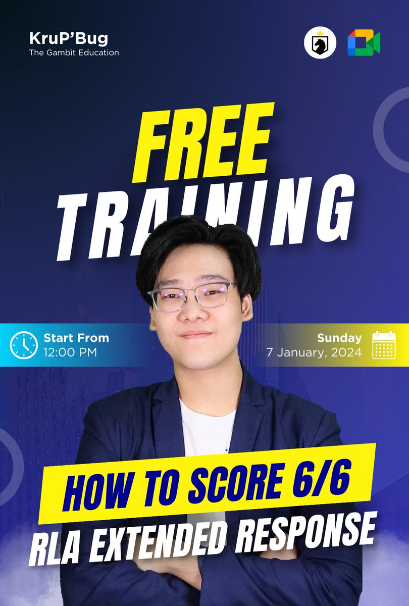 krupbug's tweet photo. ⏳ พรุ่งนี้แล้วววว !!!!
📌 แจก วิธีเขียน Essay ให้ได้ 6/6
📌 แจก E-Book 100 Vocab Essay Score Booster
🔴 เขียน Essay RLA ยังไง ให้ได้ 6/6
🗓 วันอาทิตย์ ที่ 7 มกราคม
🕐 เวลา 12.00 น. (เที่ยงตรง)

Link ลงชื่อ 👇👇👇
https://t.co/cO2tuXqok5

แล้วเจอกันนะครับทุกคน 😊 https://t.co/yxUf1YgWY1
