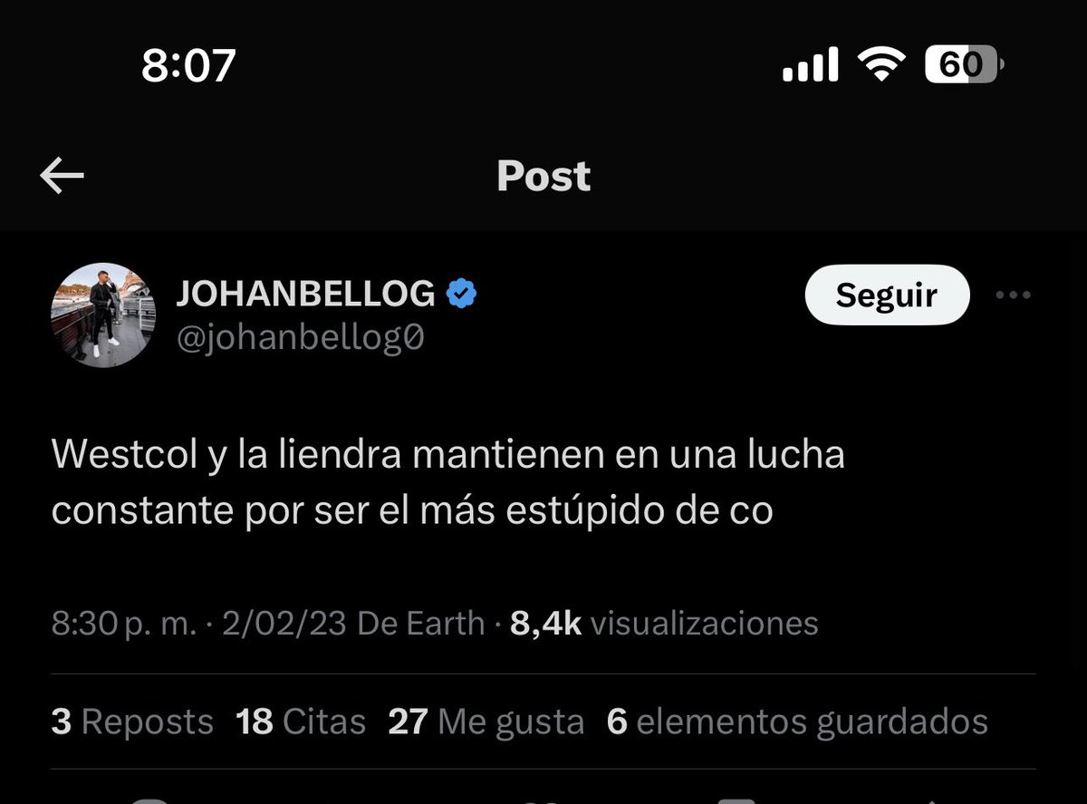 alejocatanooo's tweet photo. @johanbellog0 Y ESTE TAMBIÉN TE LO PUBLICARON O QUE SAPA RATA, @WestCOL_  ni por el putas con esos manes https://t.co/EVlqUhIuEj
