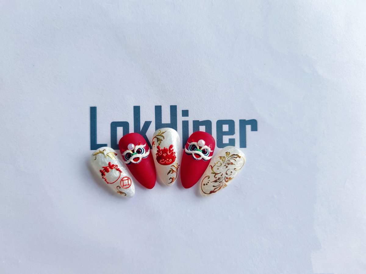 LokHiner's tweet photo. Dancing lion in dragon year👇🏼 
Main Products needed:
Carola Red, Pearl Threaded Gel &amp; Gypsum Gel; 
 Nails Art Sticker (M1777，M1702&amp; 1812）. 
Contact us for more details.

#LokHiner  #liondance #nailssticker #springfestival #dragonyear   #rednails #happynewyears #pearlthreaded https://t.co/A8jNYswZKU