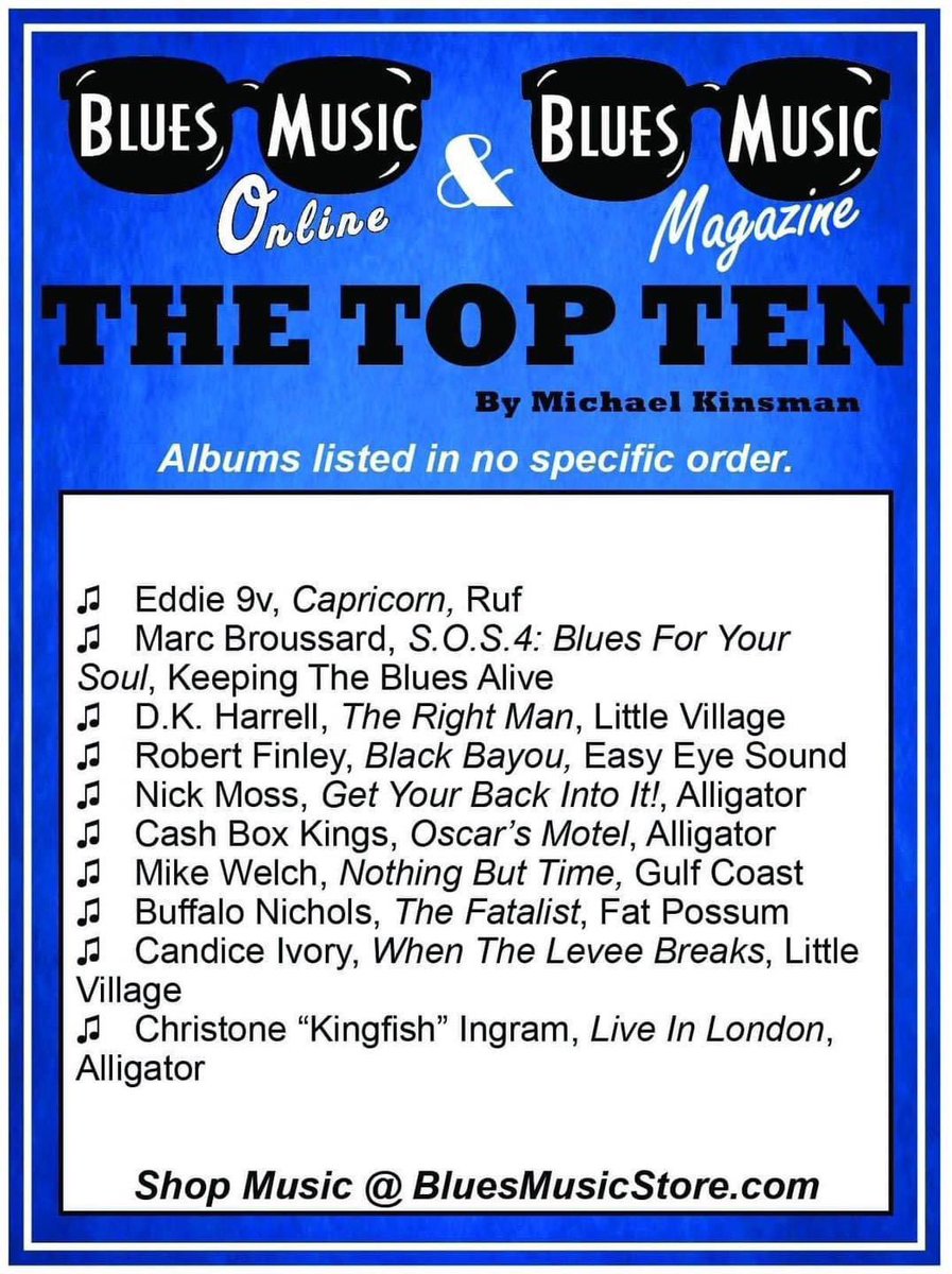 🎊Congrats to Ghalia Volt, Eric Johanson & Eddie 9V for having albums on Blues Music Magazine & Store “TOP TEN ALBUMS” 2023
#ericjohanson #ghaliavolt #eddie9v @BluesMusicMag #rufrecords @BluesBrat