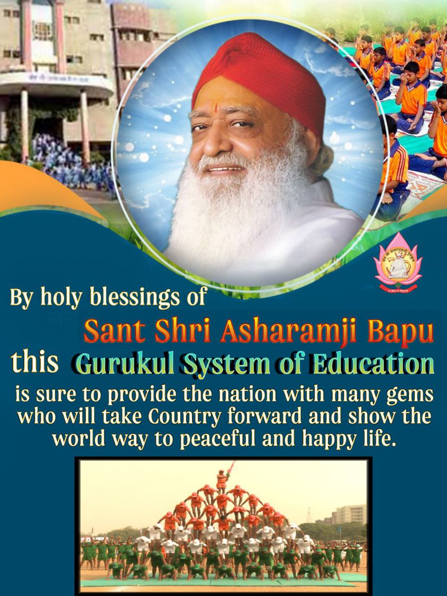 SSAAGurukul's tweet photo. Sant Shri Asharamji Bapu envisions to #BuildIndiaStrong . His initiatives like Bal Sanskar Kendra &amp; Gurukuls are Nurturing Talent within the students to Shape Tomorrow of the nation with cultural values, knowledge, spirituality &amp; yogic excellence. https://t.co/hgDKQmXVXy