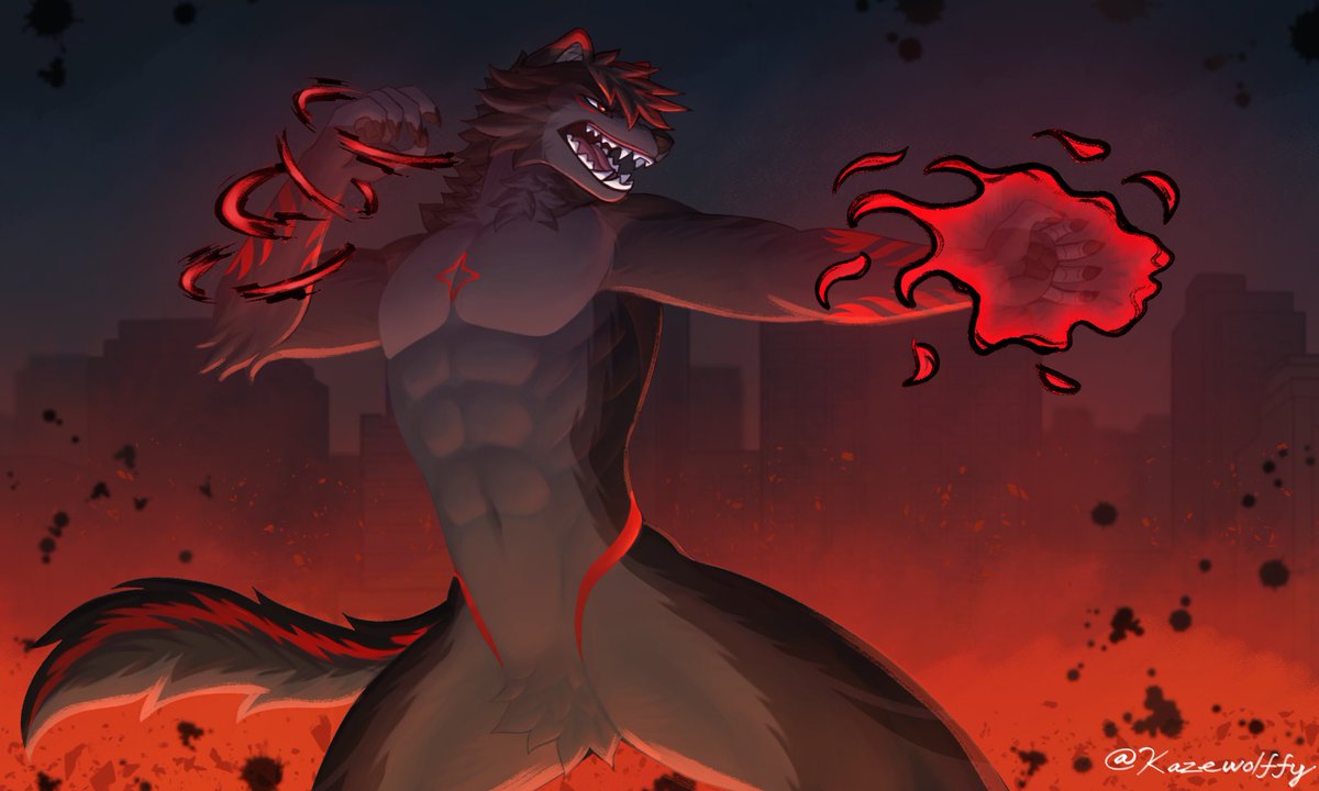 kazewolffy's tweet photo. i haven’t done art since august and i decided to switch to csp and i also needed a new banner of some kind and jjk season 2 just ended sooooooooooo 👹 https://t.co/dSbepmJ5Lx