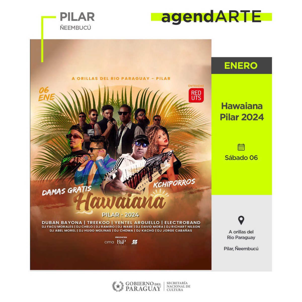 OrtizSemidei's tweet photo. #AgendARTE
¿No sabes qué hacer este finde?, acá algunas de las actividades ✨✨
En estas vacaciones disfrutá alrededor del País 🇵🇾🙌🏻
¡ Seguí la cuenta de @cultura_py y enterate más !
#SomosCultura
#GobiernoDelParaguay https://t.co/GD9Icbibbl