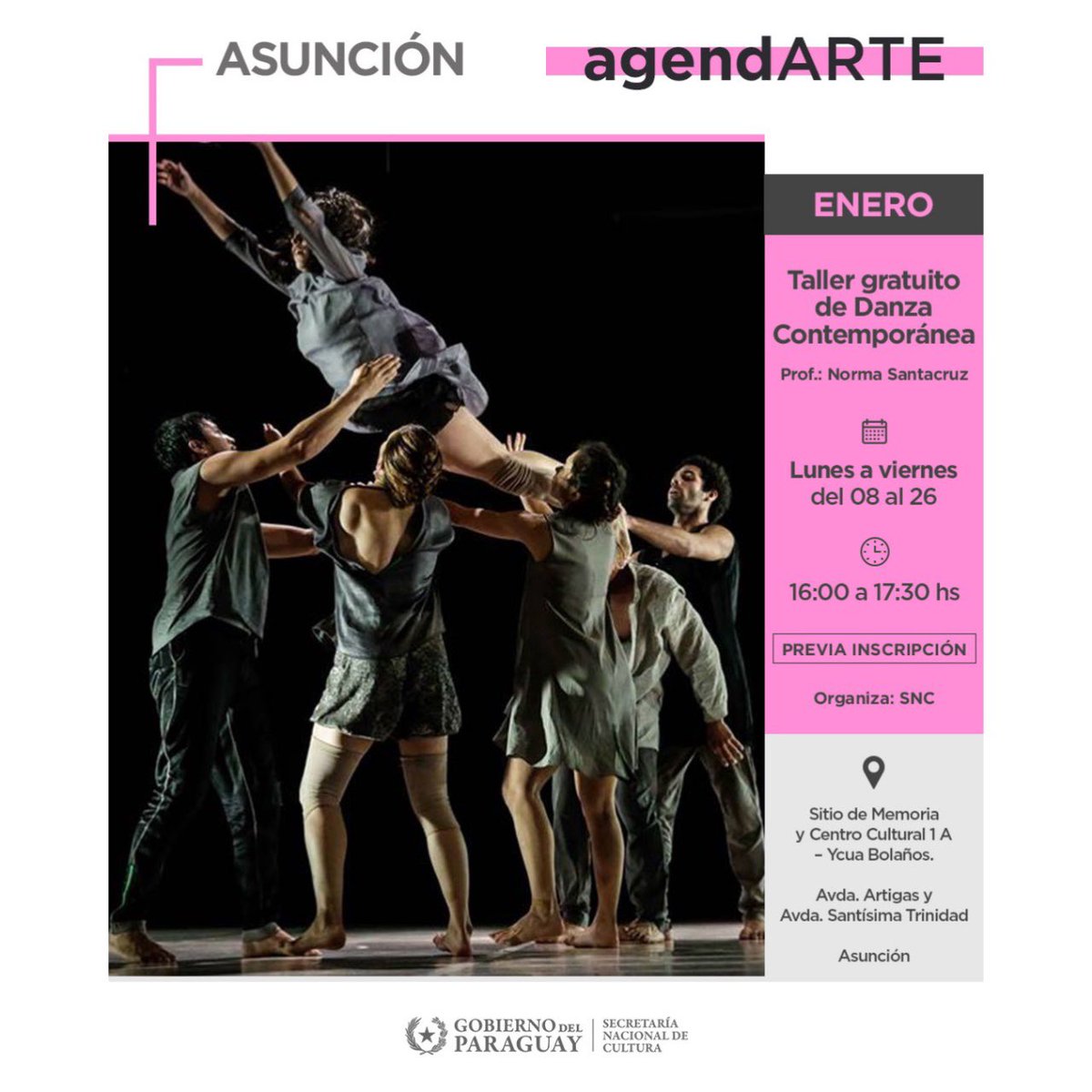 OrtizSemidei's tweet photo. #AgendARTE
En estas vacaciones disfrutá y aprendé bailando 🇵🇾🙌🏻
¡ Seguí la cuenta de @cultura_py y enterate más !
_________
#SomosCultura
#GobiernoDelParaguay https://t.co/9tno0G2a8e