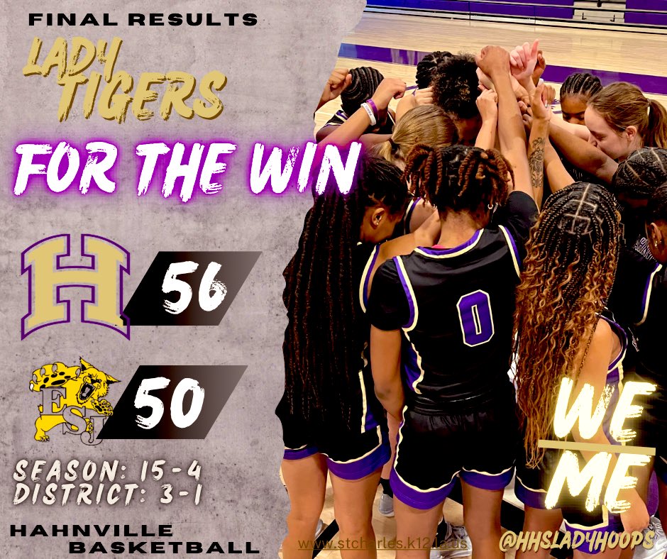 HHSLADYHOOPS's tweet photo. Lady 🐅🏀 FOR THE WIN!! 💜🦾
3-1 in District play with a 56-50 double overtime win @ East St. John High
#WEOVERME 
#ITSOURTIME https://t.co/ZZvycZX3EI