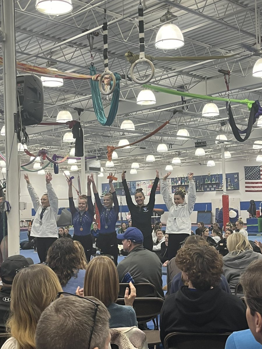 gymnasticsdevil's tweet photo. Second meet of the season ✅ 
Katie placed 9th on floor! The girls got their highest team score in 2 years! https://t.co/xBv4MeqoEY