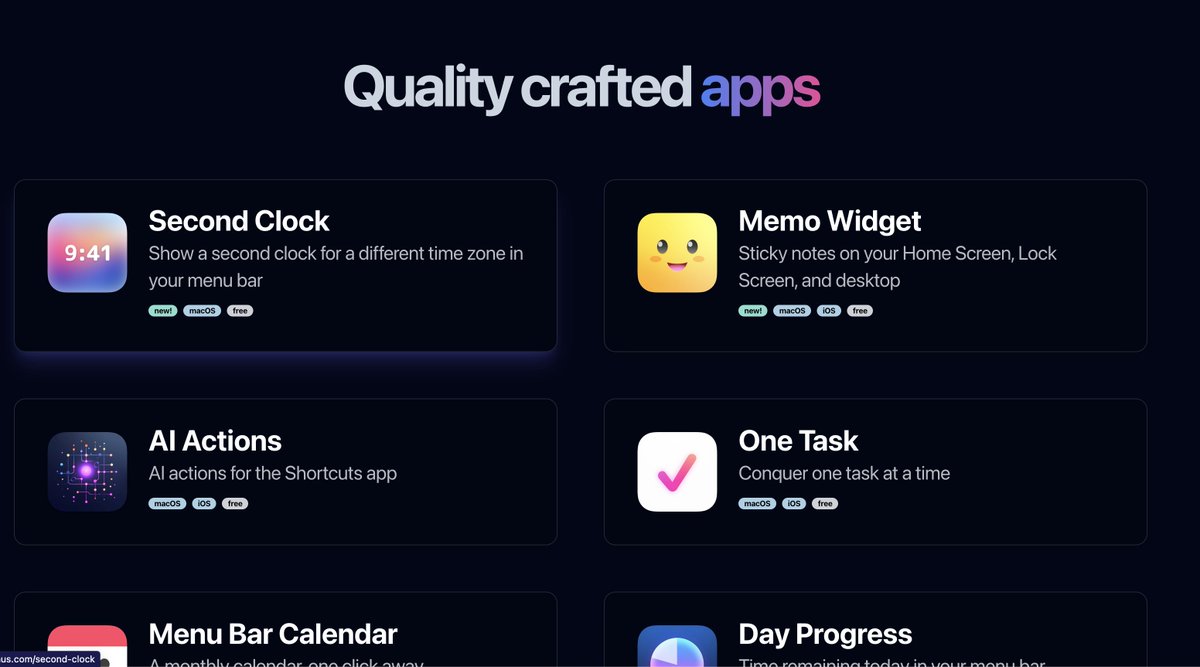 charliesbot's tweet image. Una persona que admiro mucho es Sindre Sorhus

Se me hace un gran ejemplo de: si tienes una idea, programala y listo, al siguiente proyecto

En su página tiene un montón de apps!

Lo más cool es que es un caso donde seguro hay montón de gente que podría decir: &quot;para que esa app?&quot;…