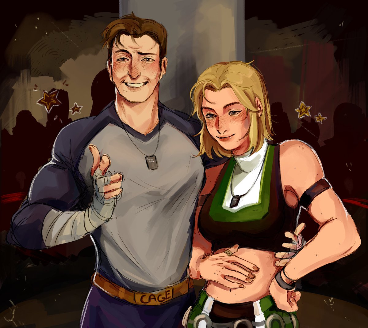 Katsapushka's tweet photo. ✨⭐✨

#CAGEBLADE  #JohnnyCage #SonyaBlade #mk1 https://t.co/KmIEkQ3SNi
