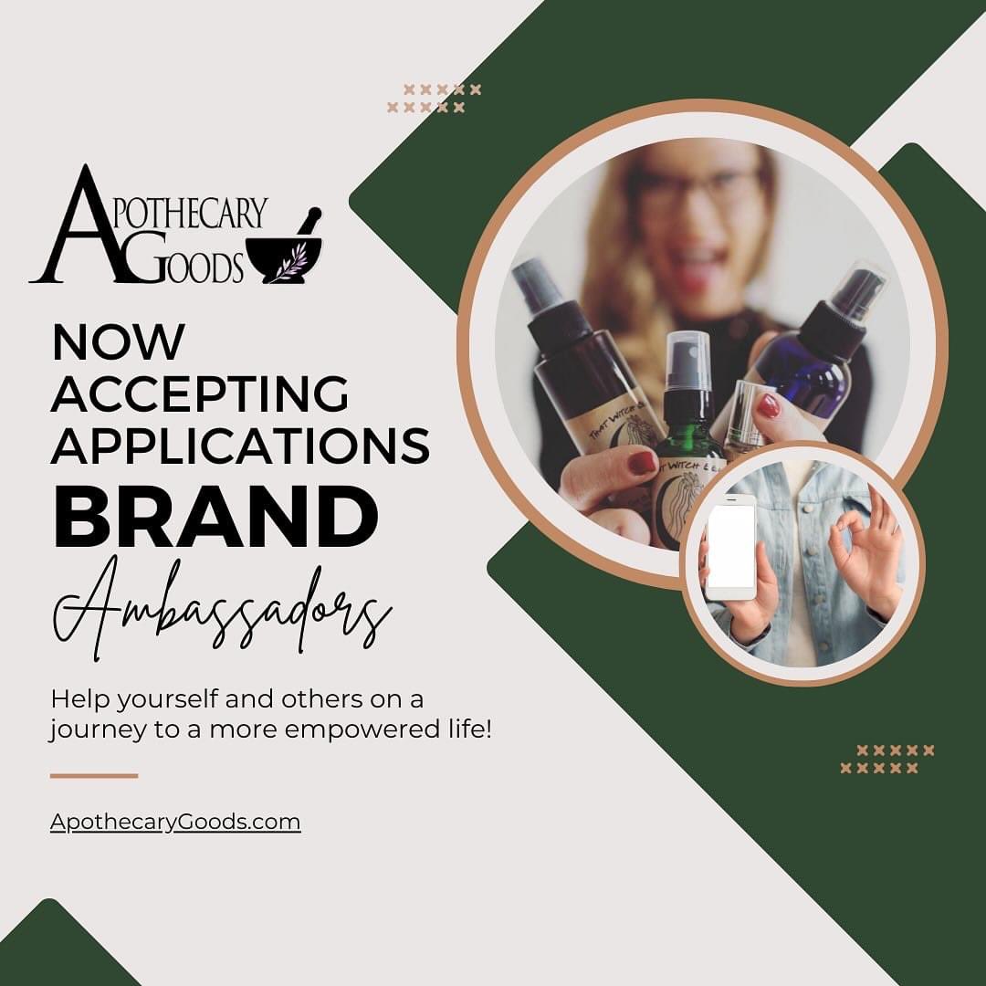 Become the face of the Wellness Revolution ✨✨

click the Brand Ambassador link at ApothecaryGoods.com