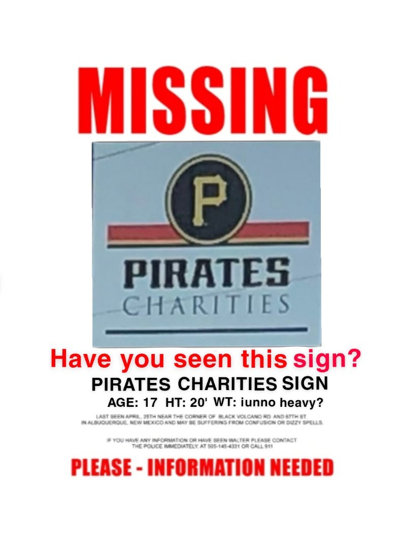 PiratesSign's tweet photo. if you're going to Piratesfest tomorrow, we need answers.

DON'T LET TRAVIS WILLIAMS GET AWAY WITH THIS

#SAVETHESIGN #BRINGSIGNYHOME https://t.co/OmM90YrrYC
