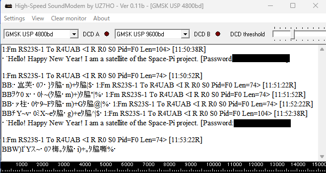Ja3Tdw's tweet photo. UTMN(SXC3-216, RS23S) 02:47UTC pass over Japan.
The password was the same as before. #UTMN #RS23S https://t.co/zam1zLKnj0