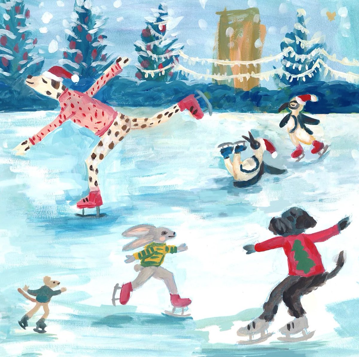 cillustrators's tweet photo. How graceful, how skilled! Amazing casual ice skaters by Elizabeth Sparg @ElizabethSparg  ⛸️

Check out this artist's #portfolio 👉 https://t.co/Q1q9v6i2Yu 

#kidlitart https://t.co/jKjntdAYOy