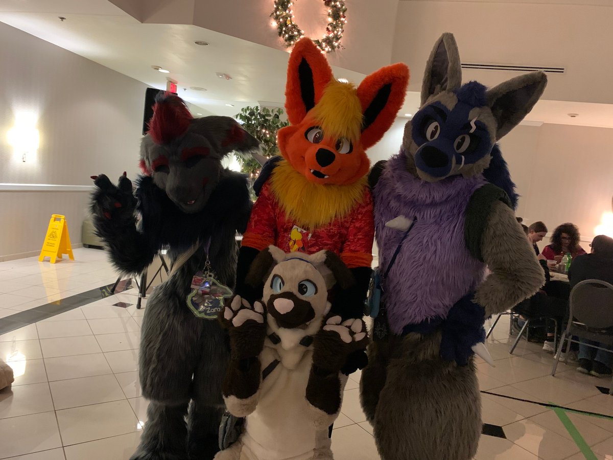 Fyre_Flareon's tweet photo. Collected a good group of Pokécritters this #FursuitFriday from my escapades at the New Years Furry Ball! Always good company with @RockruffChake , @Dexxoza  and a new friend, @rr_chargin !

Don't worry, the Rockruff was given a booster chair in order to appear this tall! https://t.co/4Y4BihWBew