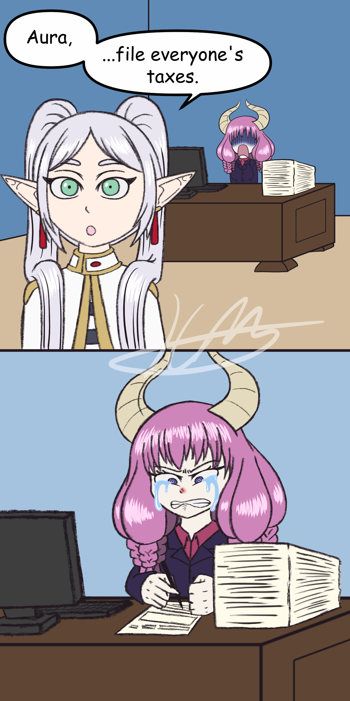 HM_Artist on X: The most messed up request to be forced against your will  to do. (Idea was not mine) #Frieren #FrierenBeyondJourney'sEnd #elf #Fern # mage #magic #anime #funny  / X