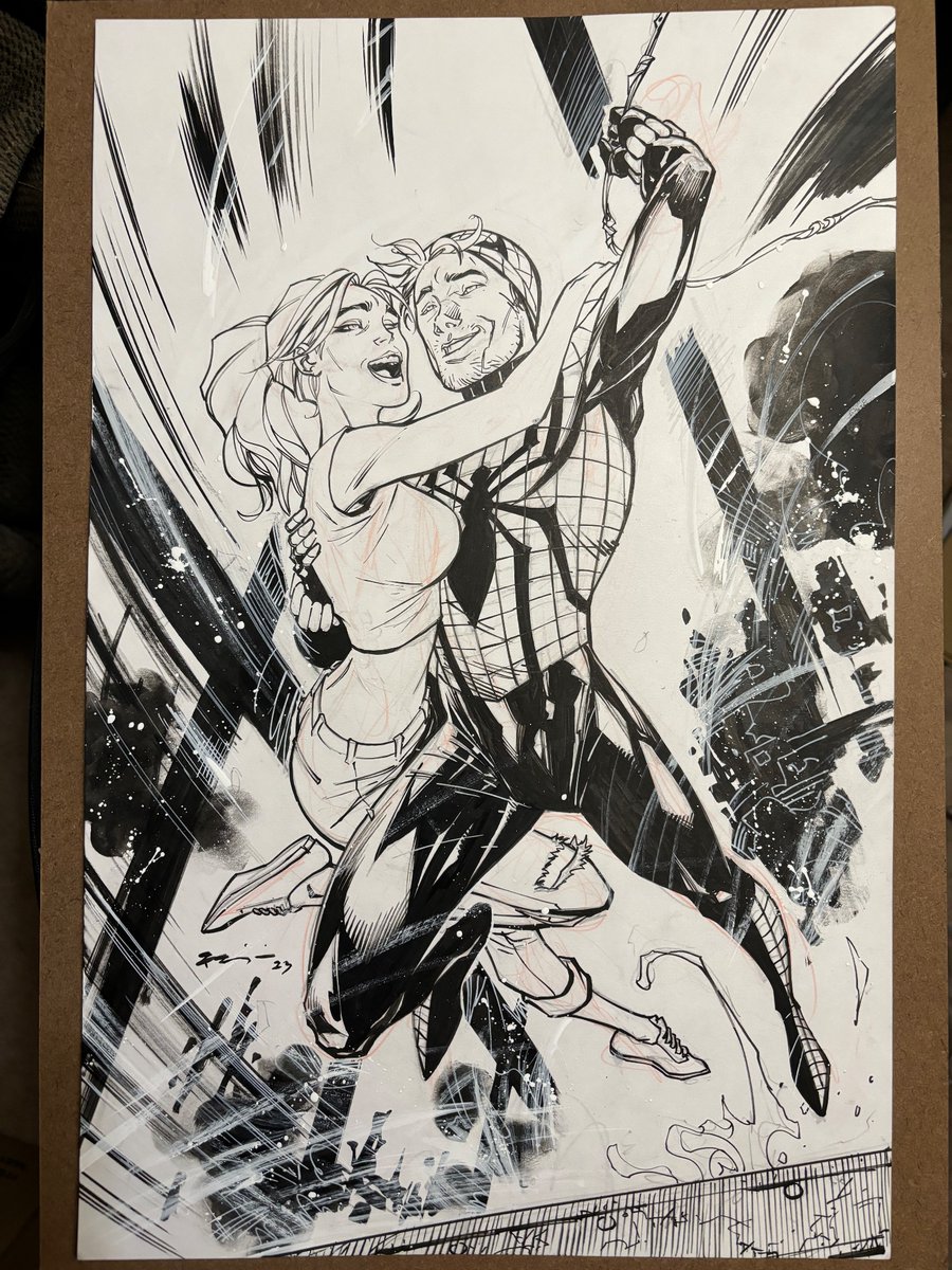 Ben Reilly “Spider-Man” & Janine Godbe, by Ryan Benjamin. Received this back in November.

#benreilly #scarletspider #spiderverse #SpiderMan #ryanbenjamin #negativespace #comicart #comicartwork #sensationalspiderman #clonesaga #ArtCommission #sensationalspiderman #hallowseve