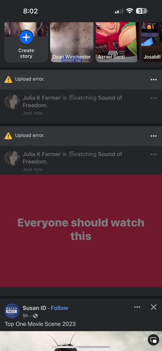 PheonixFire112's tweet photo. My husband and I watched #SoundOfFreedom and I went to post it on Facebook. Seriously?! What a load of bs. #facebooksupport https://t.co/WBpavRgbCD