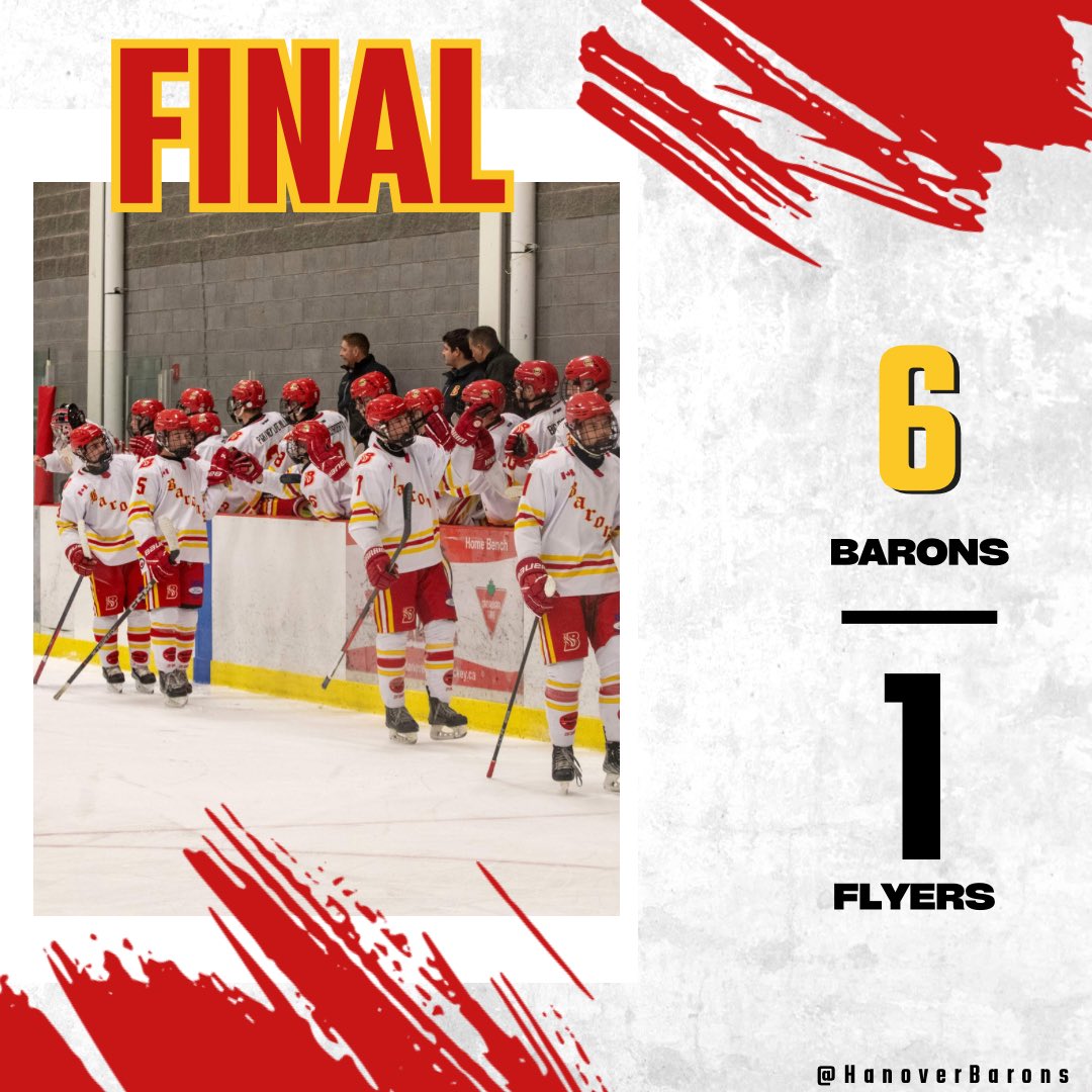 HanoverBarons's tweet photo. BARONS WIN!!!
6-1 over @goderich_flyers
#BsAreHot🔥 https://t.co/C4nStR0a7v