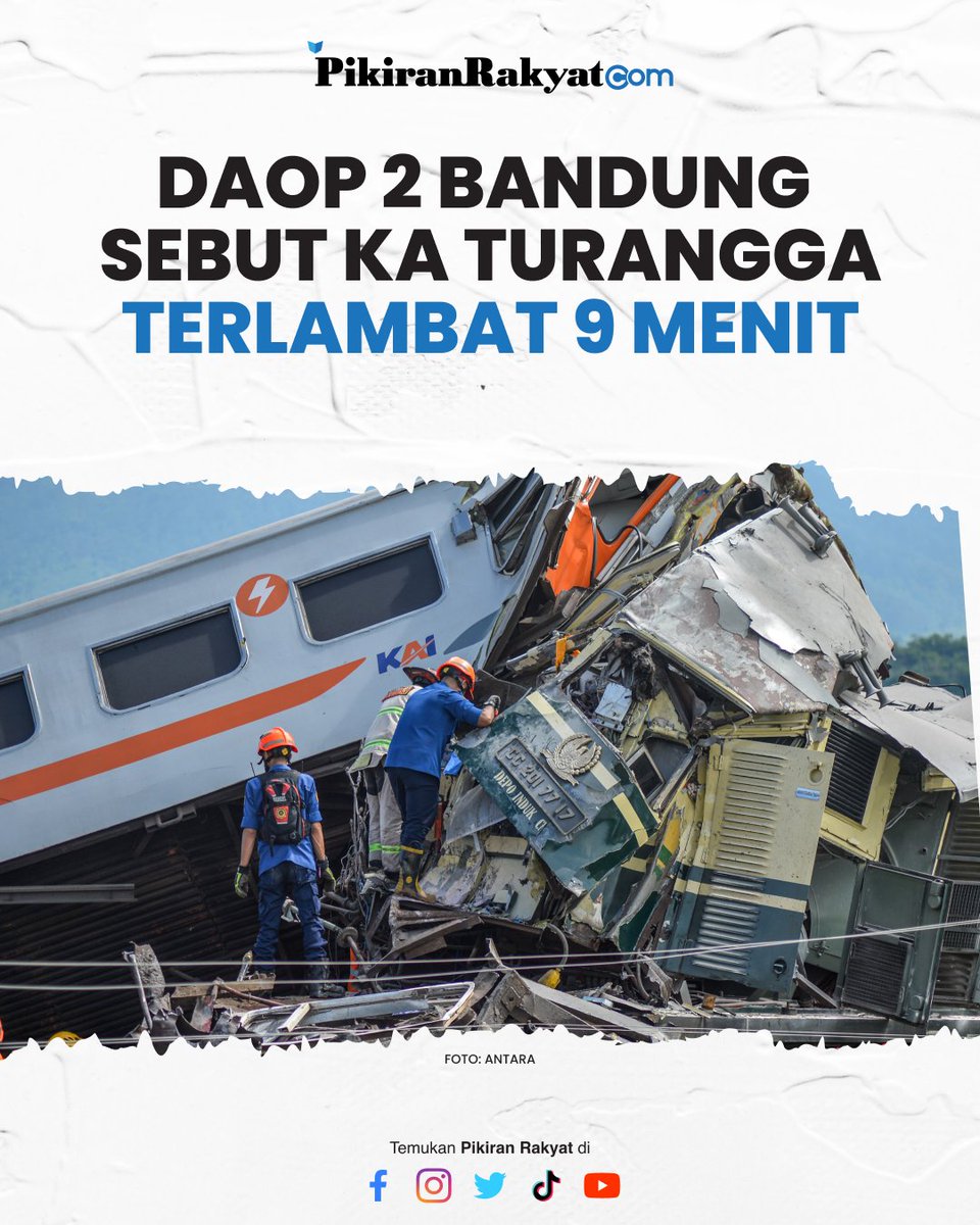 pikiran_rakyat's tweet photo. Daop 2 Bandung Sebut KA Turangga Terlambat 9 Menit: Harusnya Melintas Stasiun Cicalengka Lebih Dulu
.
Selengkapnya di
https://t.co/uclmdsnj6D
#Daop2 #Bandung #KA #Turangga #Terlambat #PRMN https://t.co/uWK3pRj5Hw