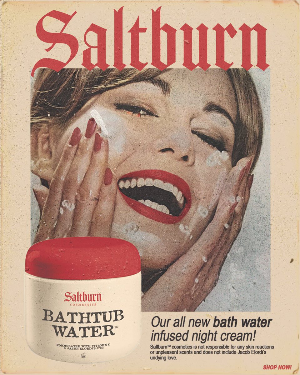 A Saltburn inspired vintage skincream advertisement