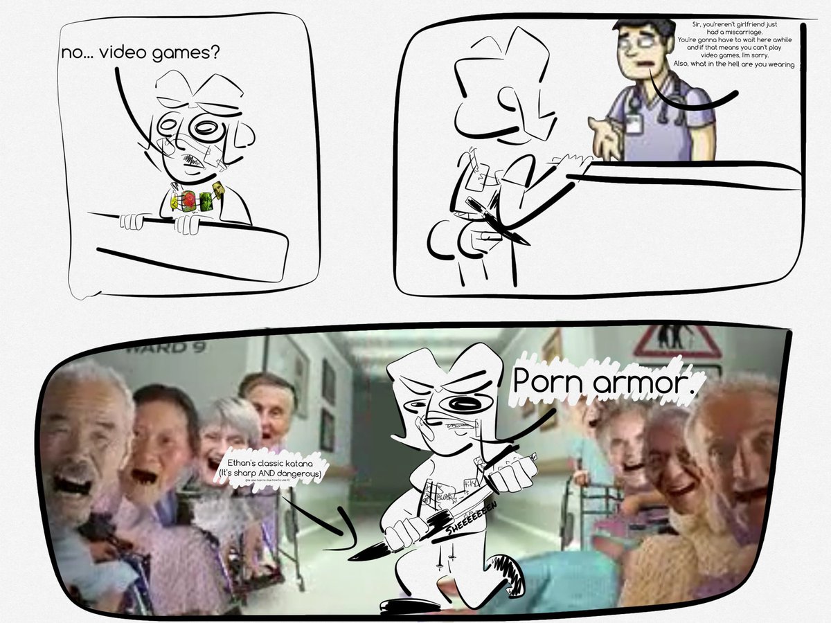 ctrl_alt_phos's tweet photo. CTRL-ALT-PHOSGENE GAS PAGE 1: porn armor. 

Artist: myself (@somebluehuman / @somebluesecond) https://t.co/ZLf0zbnM6F