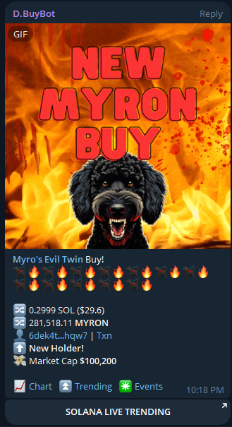 MyronOnSol's tweet photo. 100k... We are coming for $MYRO

$MYRON 😈 https://t.co/EXlDMLECZM