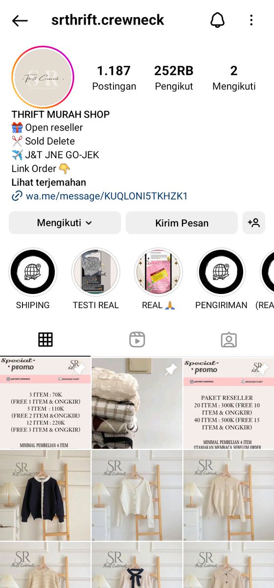 chirionlv2's tweet photo. Help retweet please #zonauang #zonajajan #zonaBU #penipuan #scammer 

PENIPUAN SCAMMER THRIFT INSTAGRAM @ srthrift.crewneck yang udah banyak korbannya. salah gue juga yang baru ngecek pas udh ditipu 😁 https://t.co/30ivT8mZPi