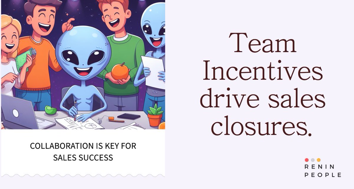 ReninResearch's tweet photo. One of the ways to align sales teams to a company targets is to reward collaboration. When roles are clearly defined and collaboration systems established, and a team incentive decided, what stops winning? #Teamincentives #salesgrowth https://t.co/9m0lL5gGPW