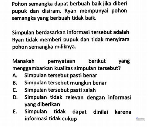PTN! kenapa ini bisa jawabannya b ya? tolong titik terangnya