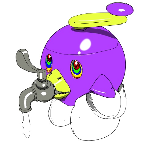 没ネタ供養 元のみかんをジュースにするオモチャが秀逸すぎて申し訳ない気がしてボツ
ハンドルをグリグリ回して蛇口を開けると・・・ 