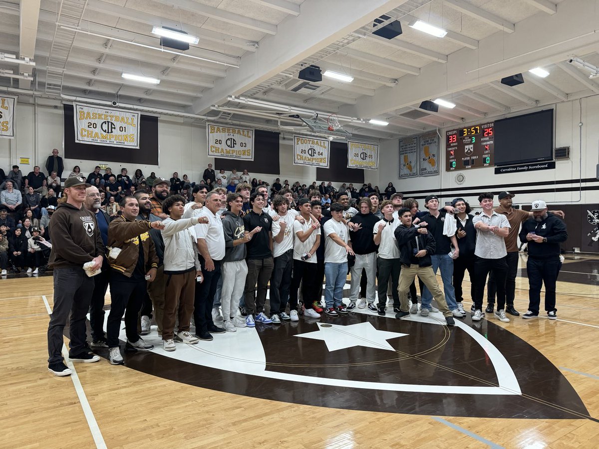 Crespi 2023 championship baseball team receiving rings.