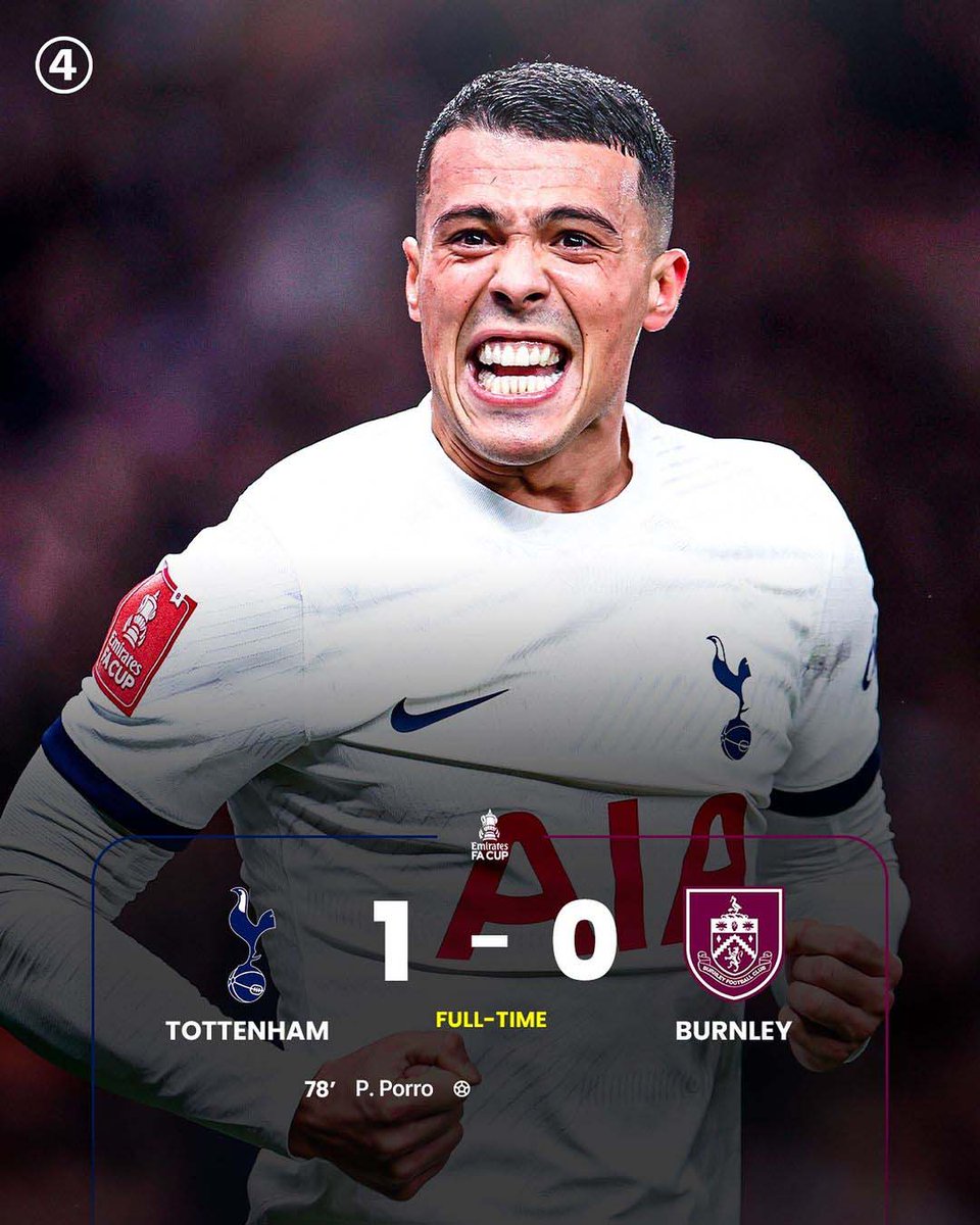iamloi69's tweet photo. 📷 TOTTENHAM NHỌC NHẰN ĐÁNH BẠI BURNLEY
Siêu phẩm ở cự ly 25m của Pedro Porro đã giúp Tottenham lọt vào vòng 4 FA Cup với chiến thắng nhọc nhằn 1-0 trên sân nhà trước Burnley.
📷 433
#bongda24h #fifa #ChampionsLeague #cheoX #cheouytin https://t.co/RmTPuXcxFs