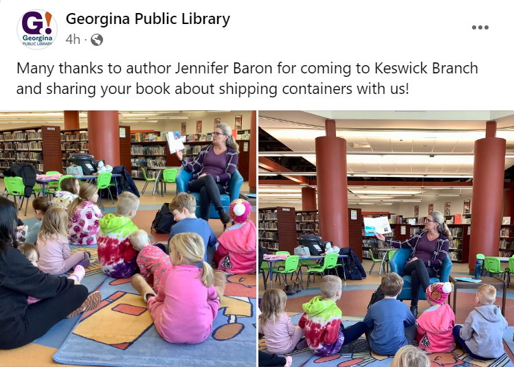 Thank you, Georgina Public Library - Keswick Branch, for the wonderful opportunity yesterday to read The Sea Can Stories to a delightful audience of young readers! #kidlit #libraries #books seacanstories.ca