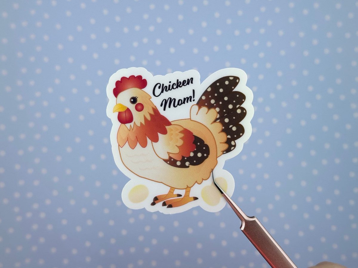 If you don’t have a chicken sticker your sticker collection isn’t complete. Also available without text! https:/dcsdigitaldecorshop.etsy.com/listing/1636787138 #chickenmom #ilovechickens #waterbottlestickers #birdsticker #chickensticker