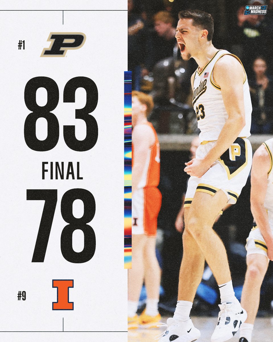 MarchMadnessMBB's tweet photo. NO. 1 PURDUE GRABS ANOTHER RANKED WIN 🚂

The Boilermakers defeat No. 9 Illinois to win their 7th straight game 7️⃣ https://t.co/vxGHKzhwku