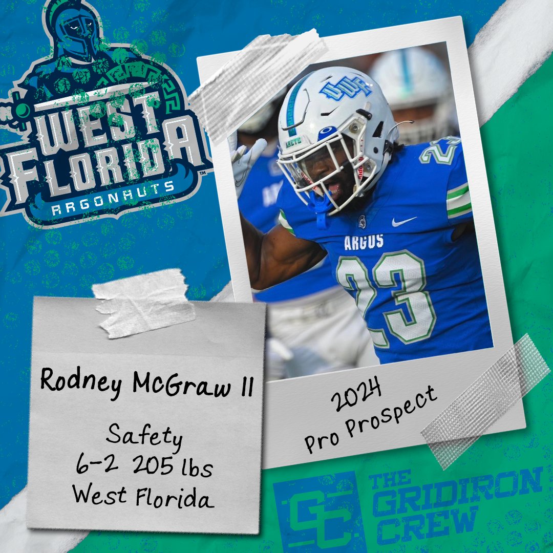 Gridiron_Crew's tweet photo. ⚠️ Attention Pro Scouts, Coaches, and GMs ⚠️

You need to look at 2024 Pro Prospect, Rodney McGraw II @yunng_rodd, a S from @UWFFootball

👀 See our Interview: https://t.co/gs6K3J5Szf

#2024ProProspect #DraftTwitter #NFLDraft #NFL #CFLDraft #CFL #ProFootball 🏈 https://t.co/2sb7jTSzyo