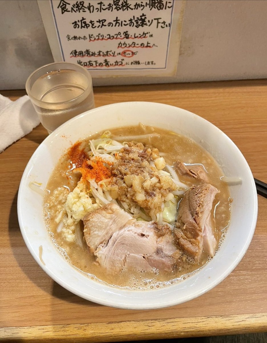 お初日本ラーメン🍜 ご麺🫠メンカタカラメヤサイダブルニンニク