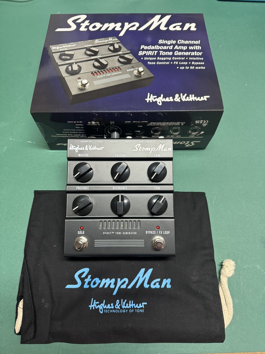 kuniyam's tweet photo. 来た！パール楽器さん、ありがとう😊

#HughesKettnerJP 
#StompMan
#巾着袋も付いてた
#当選DMの翌日の届いてびっくり https://t.co/d1Qysb71MR