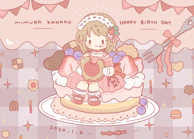 かな子の誕生日イラスト4枚揃った🧁 